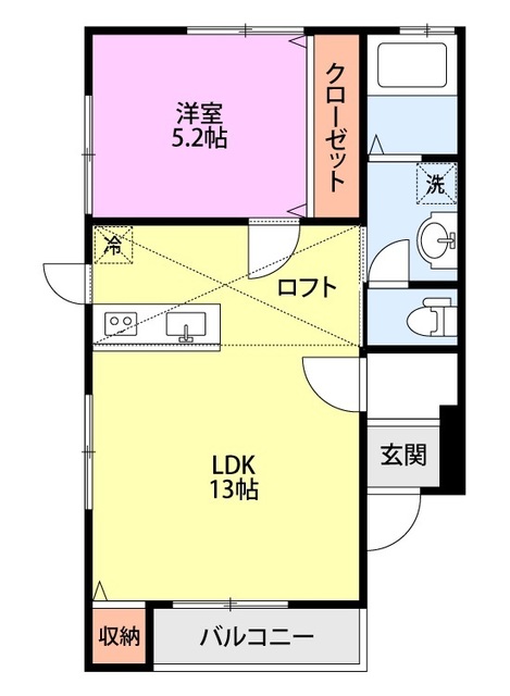 グランドジュレー浜松町 2A 間取り図