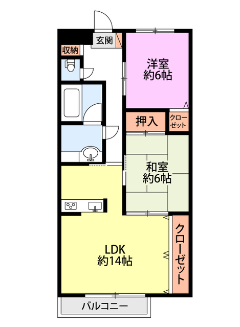 コーポ・ウィング 105 間取り図