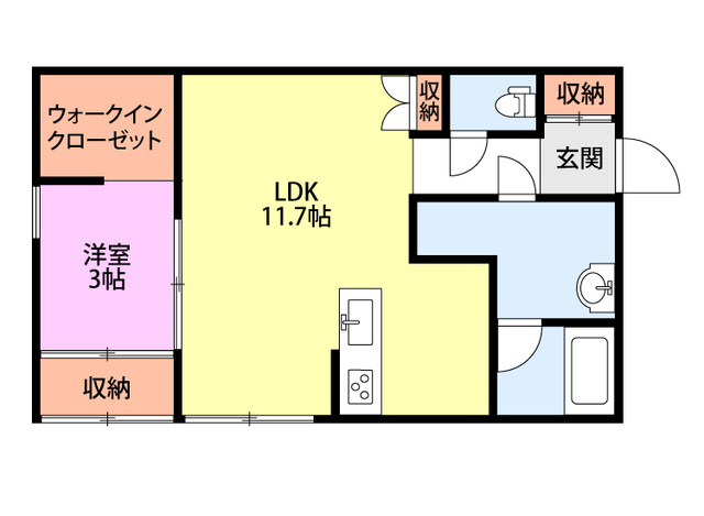 小新新築アパート 101 間取り図