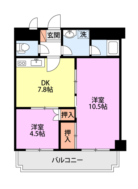 ロイヤルプラザ長岡 505 間取り図