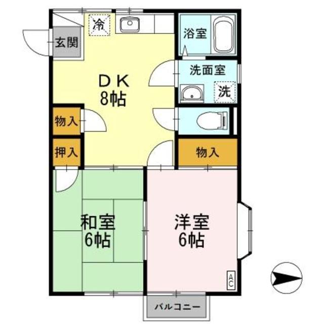 サンハイツ与板 201 間取り図