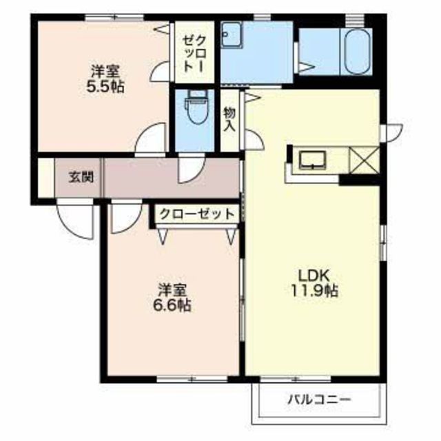 イストワ－ル　B 202 間取り図