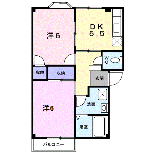 リバーサイド杜B 101 間取り図