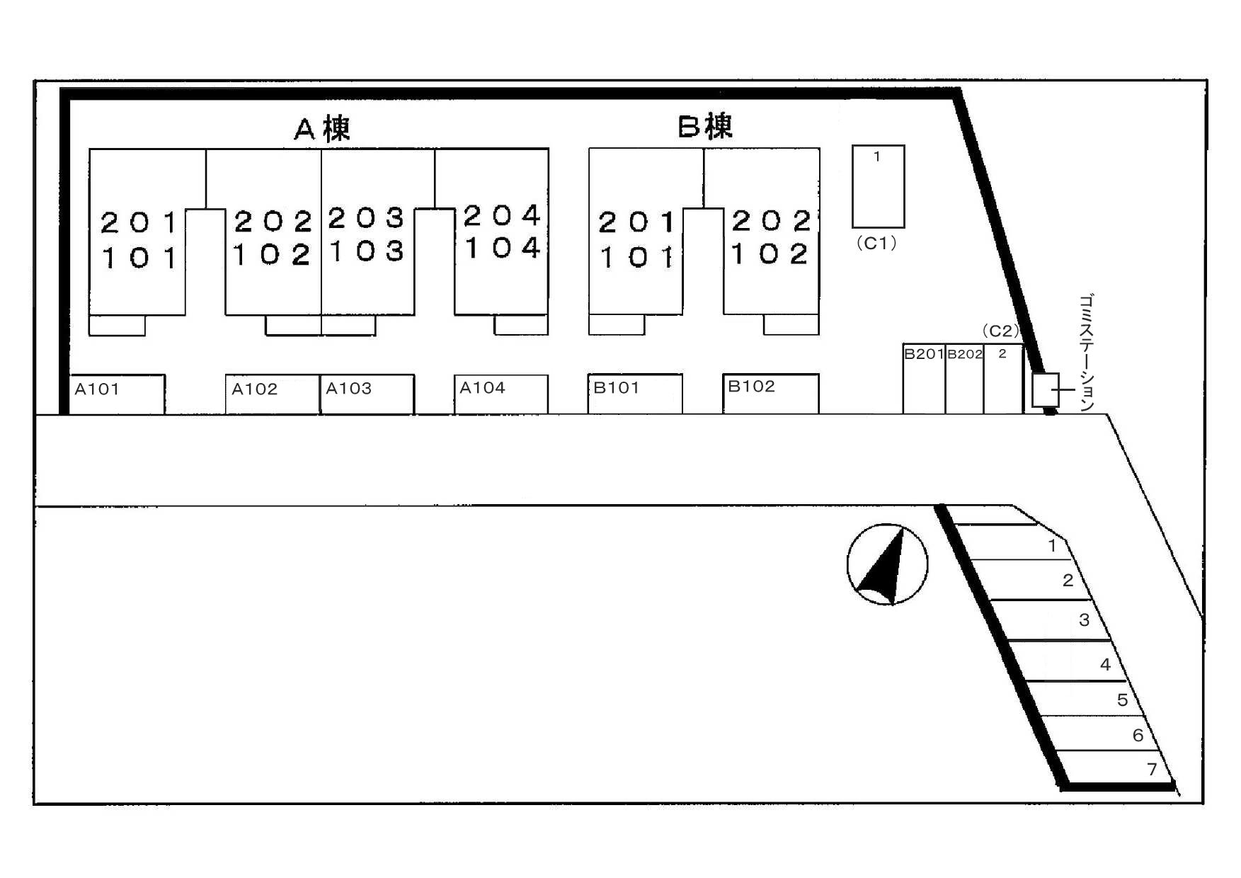 リバーサイド杜B 101 駐車場