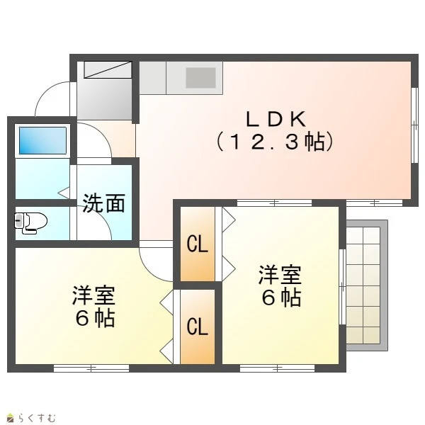 シャインリバーＢ 202 間取り図