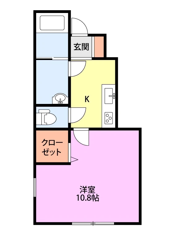 リバレイン小新西デュオ／トリオ ｄ４（１０２） 間取り図