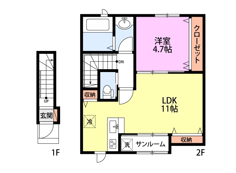 アンウルー坂井 205 間取り図