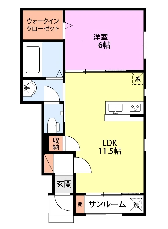 CIAVITA五十嵐中島 A103 間取り図