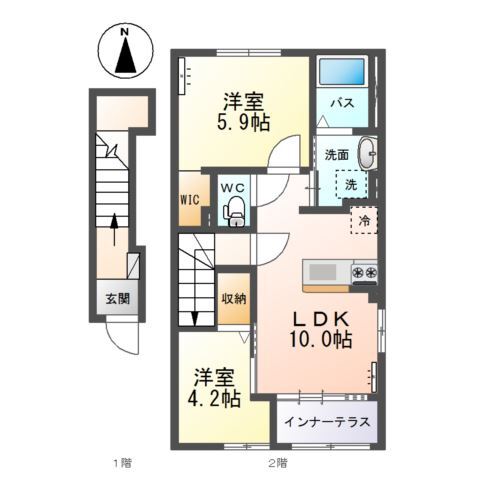 新発田市富塚町2丁目新築アパート 206 間取り図