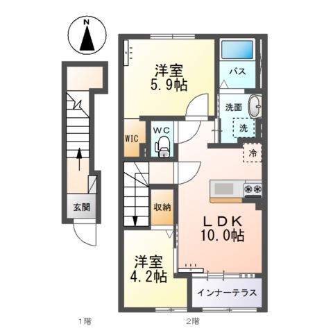 新発田市富塚町2丁目新築アパート 205 間取り図