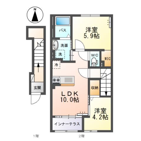 新発田市富塚町2丁目新築アパート 203 間取り図