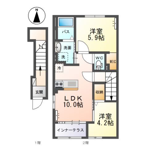 新発田市富塚町2丁目新築アパート 201 間取り図