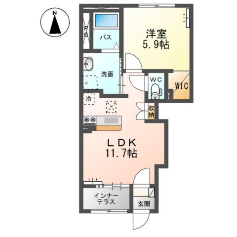 新発田市富塚町2丁目新築アパート 103 間取り図