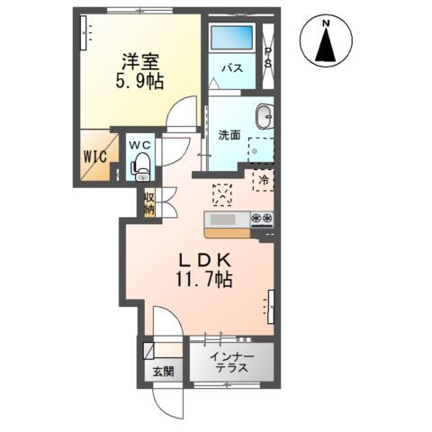 新発田市富塚町2丁目新築アパート 106 間取り図