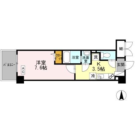 ソレイユ真田山 603 間取り図