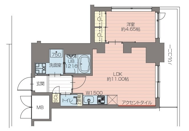プレジオ恵美須9-15F 1401 間取り図