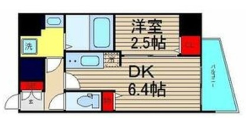 レオンコンフォート難波アッシュ 804 間取り図