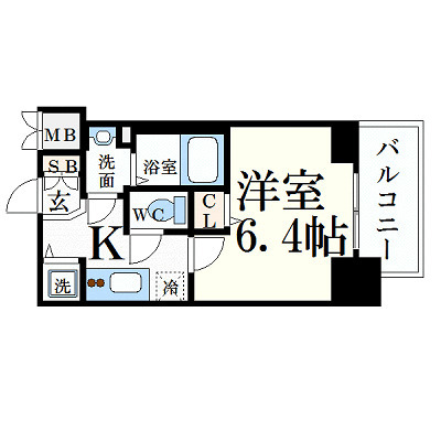 プレサンス南森町ライズ 201 間取り図