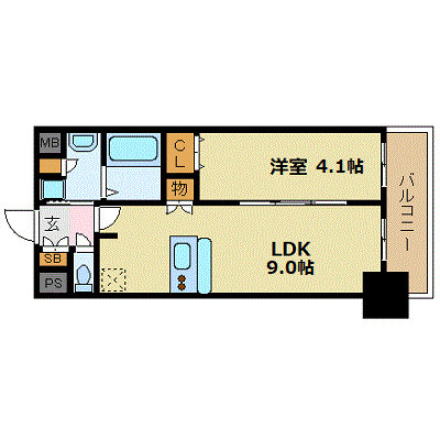 プレサンス大手前ピリオド 811 間取り図