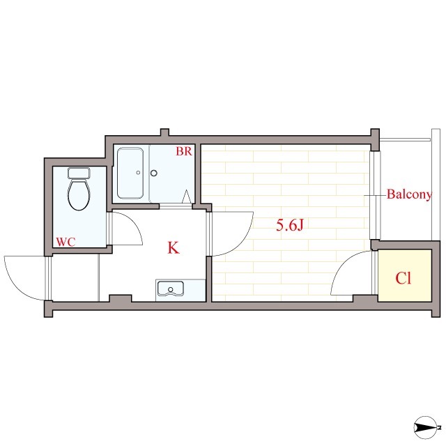 ノールプレール新町 302 間取り図