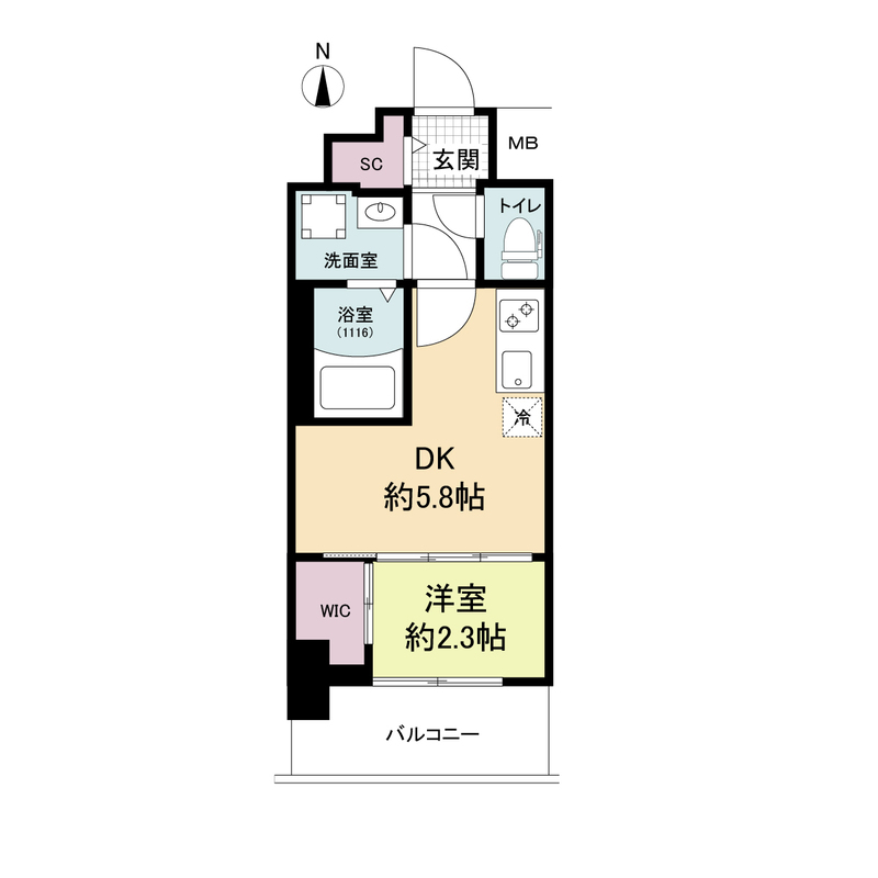 セレニテ江坂グランデ 0502 間取り図