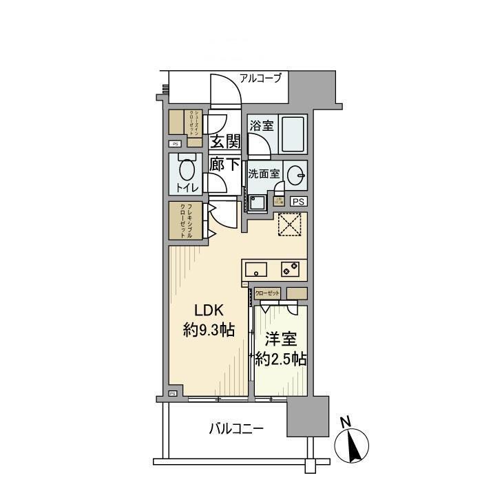 プラウド難波 1202 間取り図