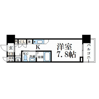 エスリード御堂筋梅田 306 間取り図