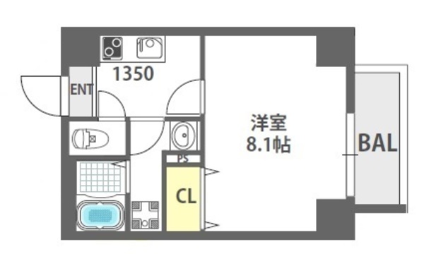 ＥＴＣ天神橋 703 間取り図