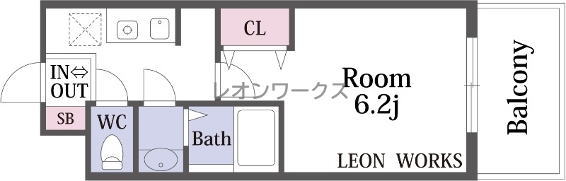 レオンコンフォート堀江公園 306 間取り図