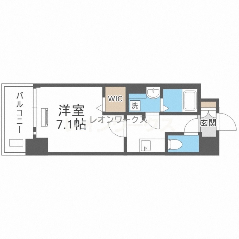 レオンコンフォート天神橋 308 間取り図
