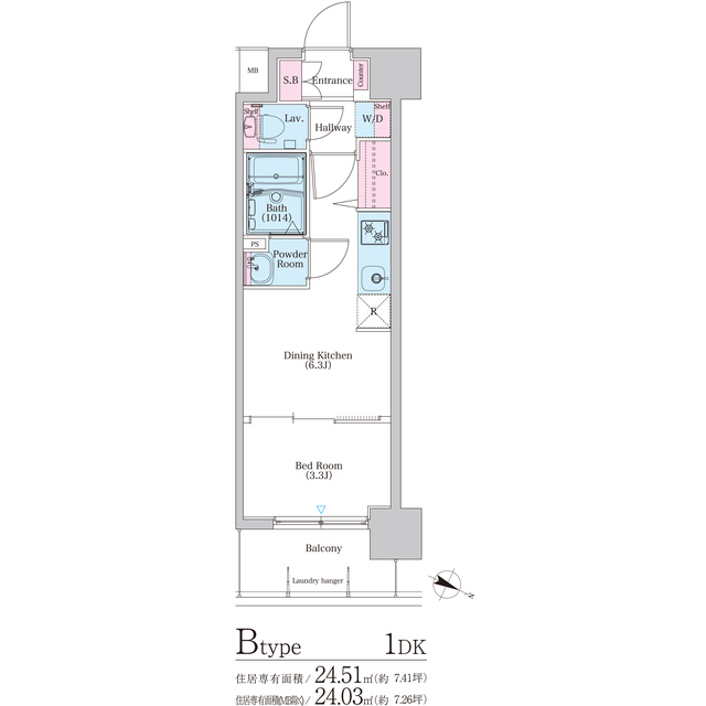 ＢＰＲレジデンス天満橋 0902 間取り図