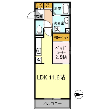 ルミエール新森 201 間取り図