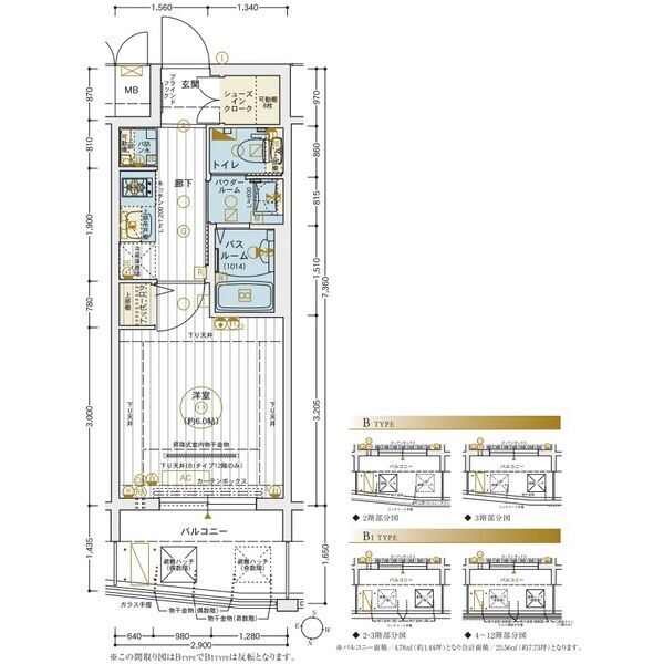 エステムコート梅田・茶屋町IIIネクスタ 1105 間取り図