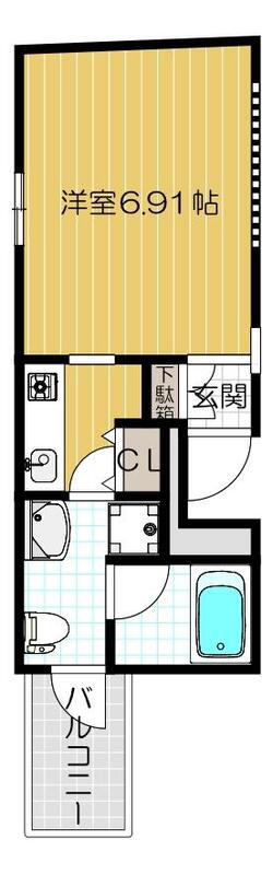 プレジール靱公園 203 間取り図