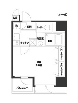 ルクレ西長堀 1003 間取り図