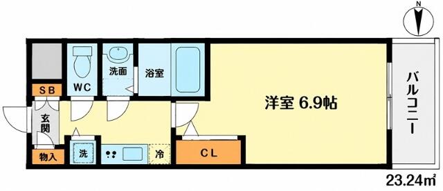 エスリード松屋町SOUTH 605 間取り図
