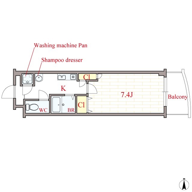 ＭＡＲＩＯＮ ＫＩＴＡＨＯＲＩＥ ＡＮＮＥＸ 205 間取り図