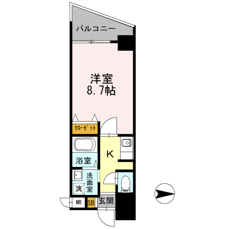 カスタリア新梅田 0602 間取り図