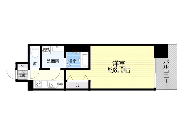 ワールドアイ難波南PORTA 1101 間取り図