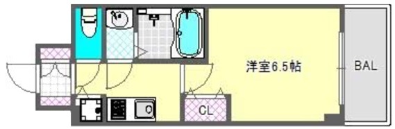 ジアコスモ難波南 602 間取り図