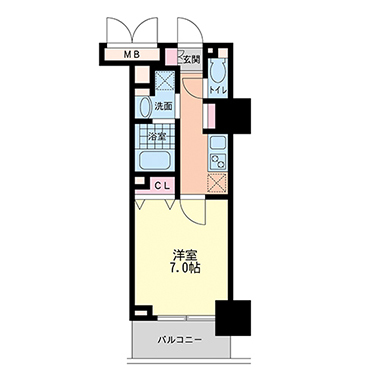 ハビテ靱センターコート 1309 間取り図
