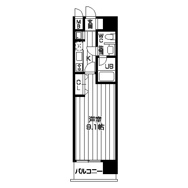 レジディア京町堀 0703 間取り図