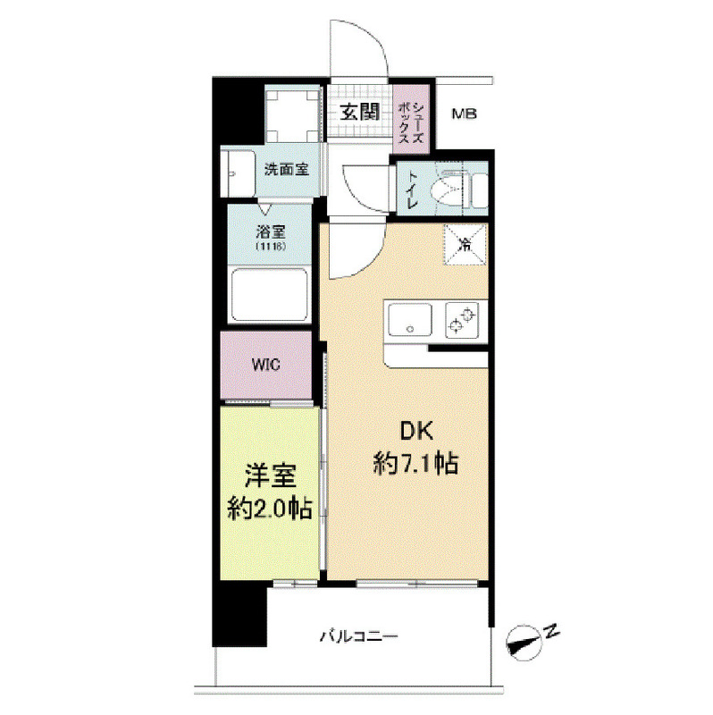 セレニテ難波ミラク壱番館 1102 間取り図