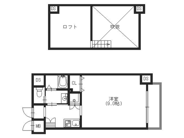 モノトーン難波 1002 間取り図