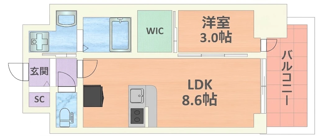 セレニテ江坂グランデ 0512 間取り図