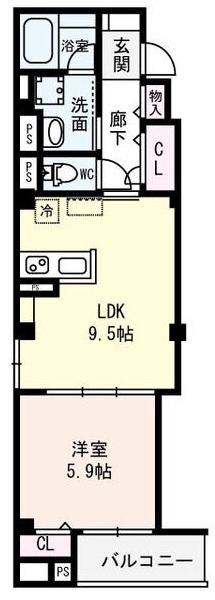 ルミナテラス上町台 401 間取り図