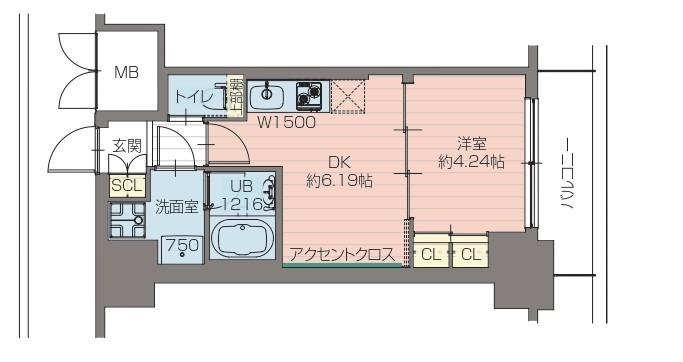 プレジオ恵美須9-15F 1004 間取り図