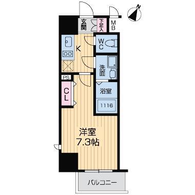 グランルージュ中之島南 0909 間取り図