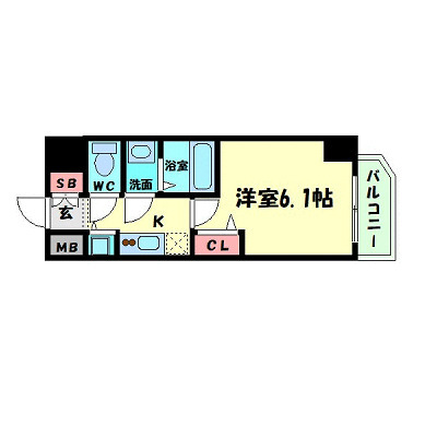 アクアプレイス天王寺Ⅱ 1205 間取り図