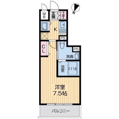グランルージュ中之島南 1501 間取り図